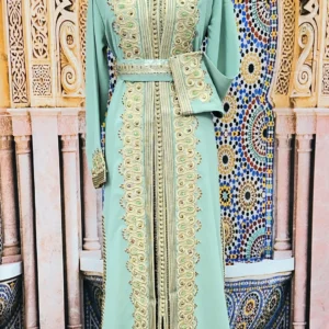 Tekchita deux pièces tissus crêpe de soie perlée à main 1