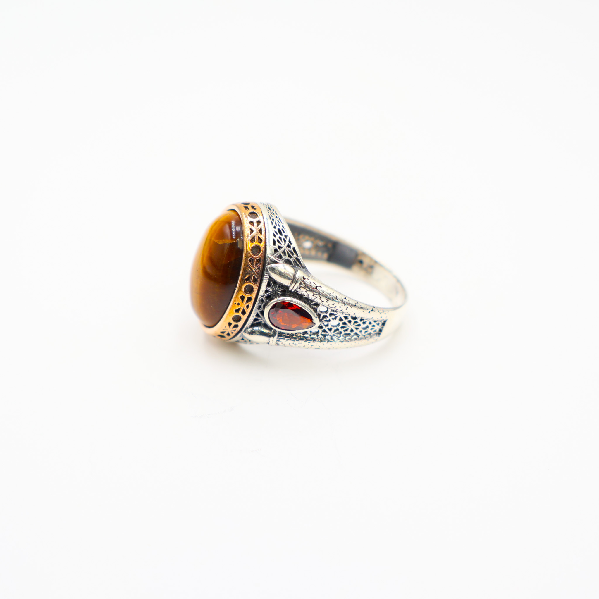 Bague en argent 925 Pierre œil du Tigre – Image 5