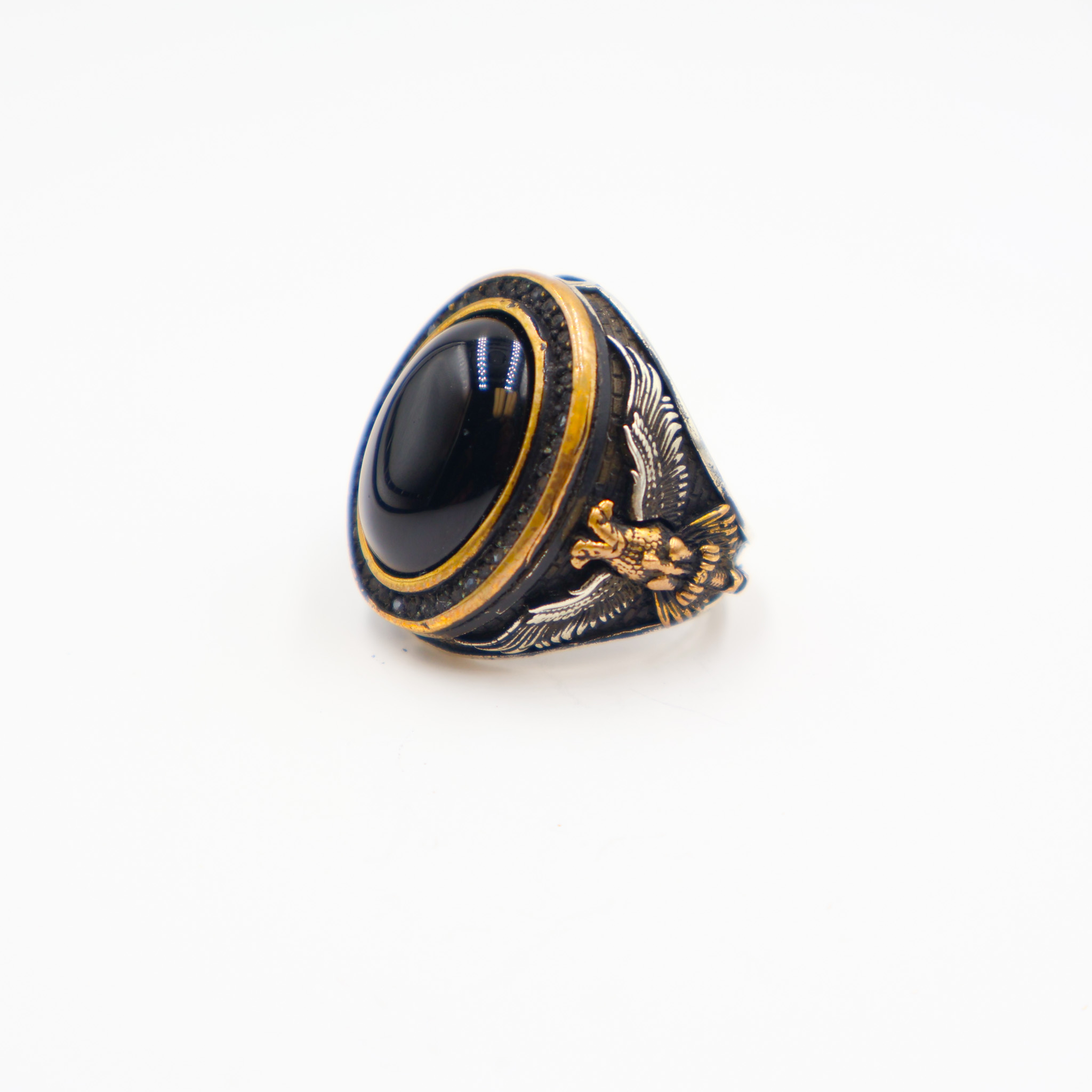Bague Homme en argent 925 avec Pierre onyx noir – Image 3