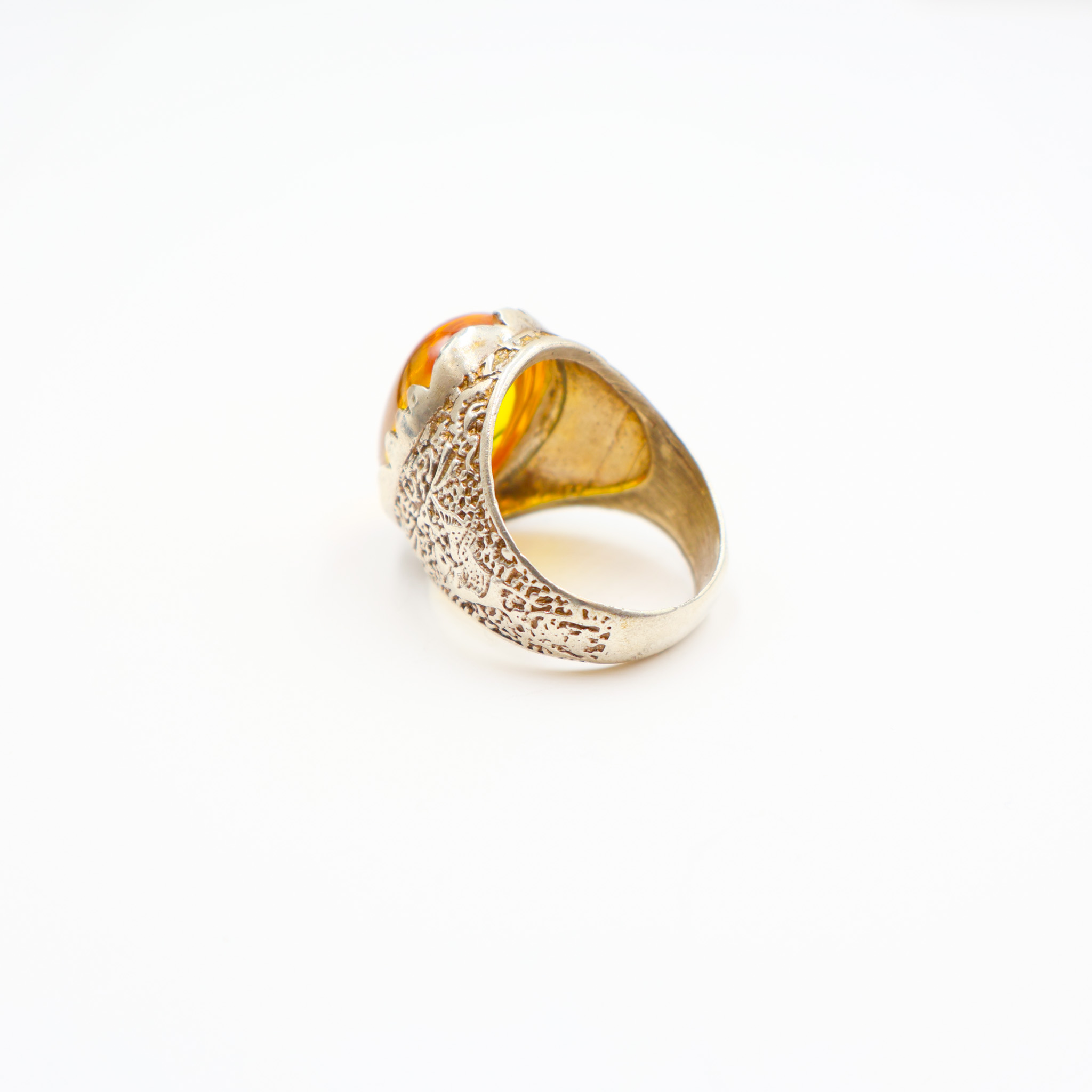 Bague Homme argent 925 pierre jaune – Image 4