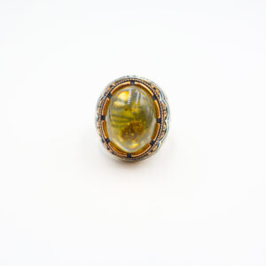 Bague Homme argent 925 pierre jaune