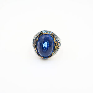 Bague Homme argent 925 pierre bleu