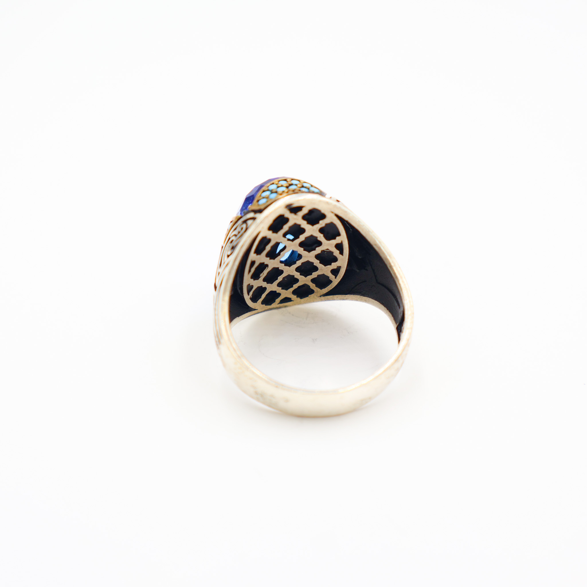 Bague Homme argent 925 pierre bleu – Image 4