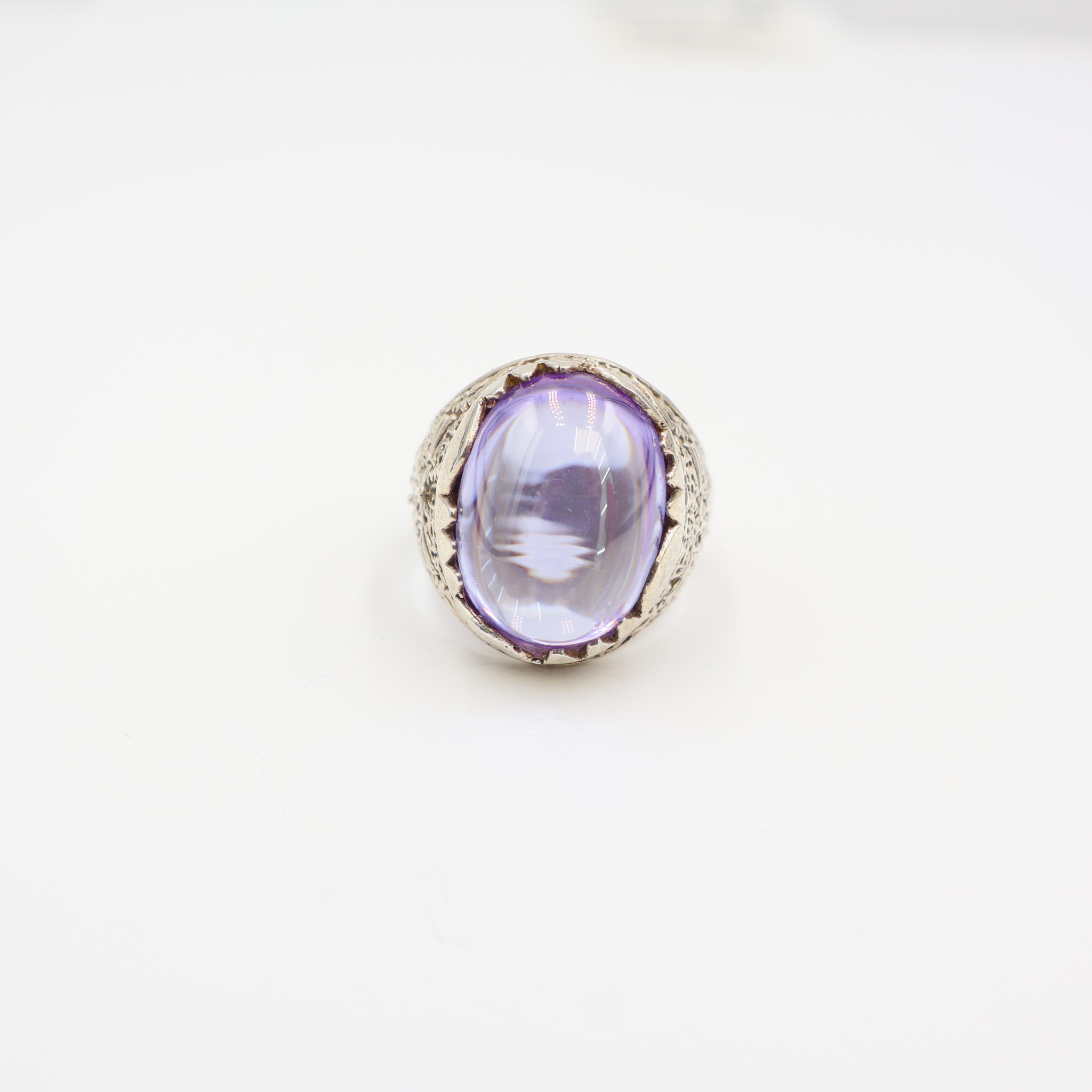Bague Homme argent 925 pierre amethyste