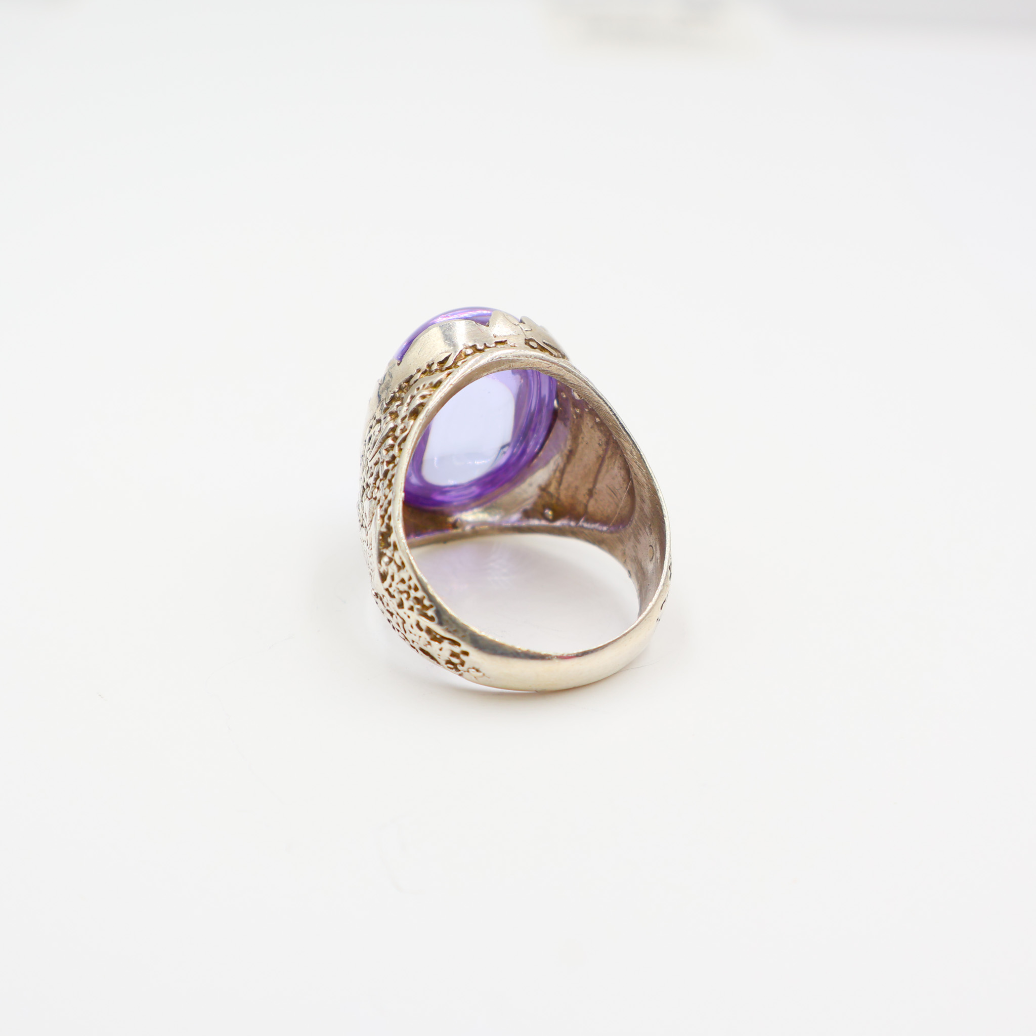 Bague Homme argent 925 pierre amethyste – Image 4
