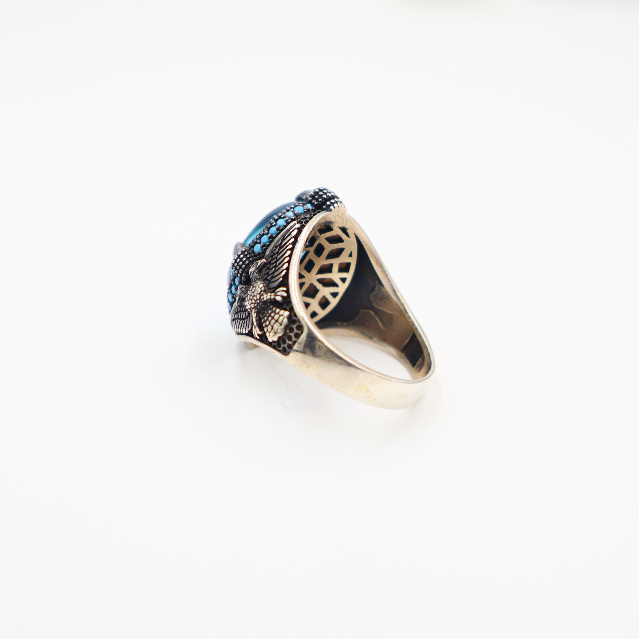 Bague Homme argent 925 pierre bleu – Image 4