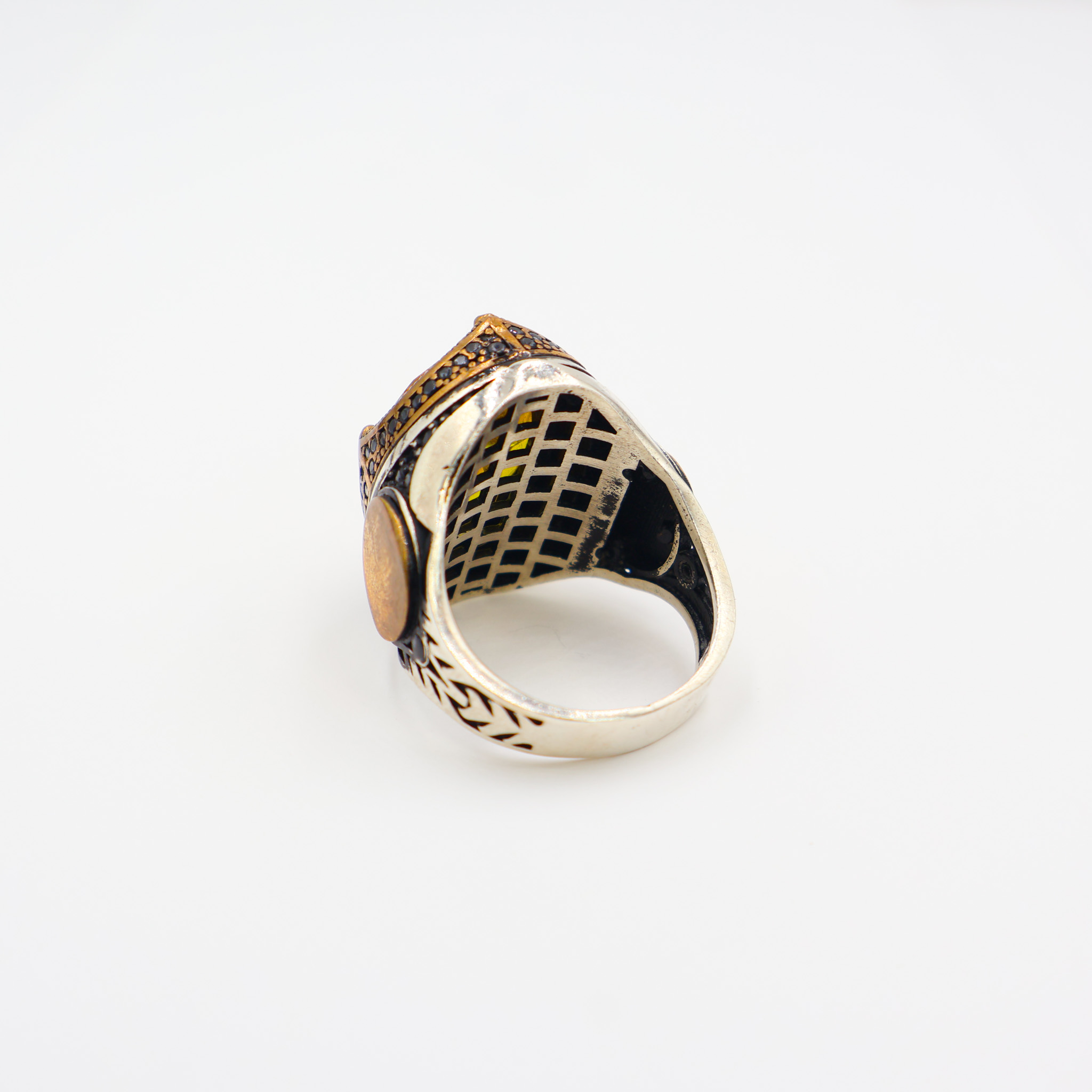 Bague Homme argent 925 Pierre Jaune – Image 4