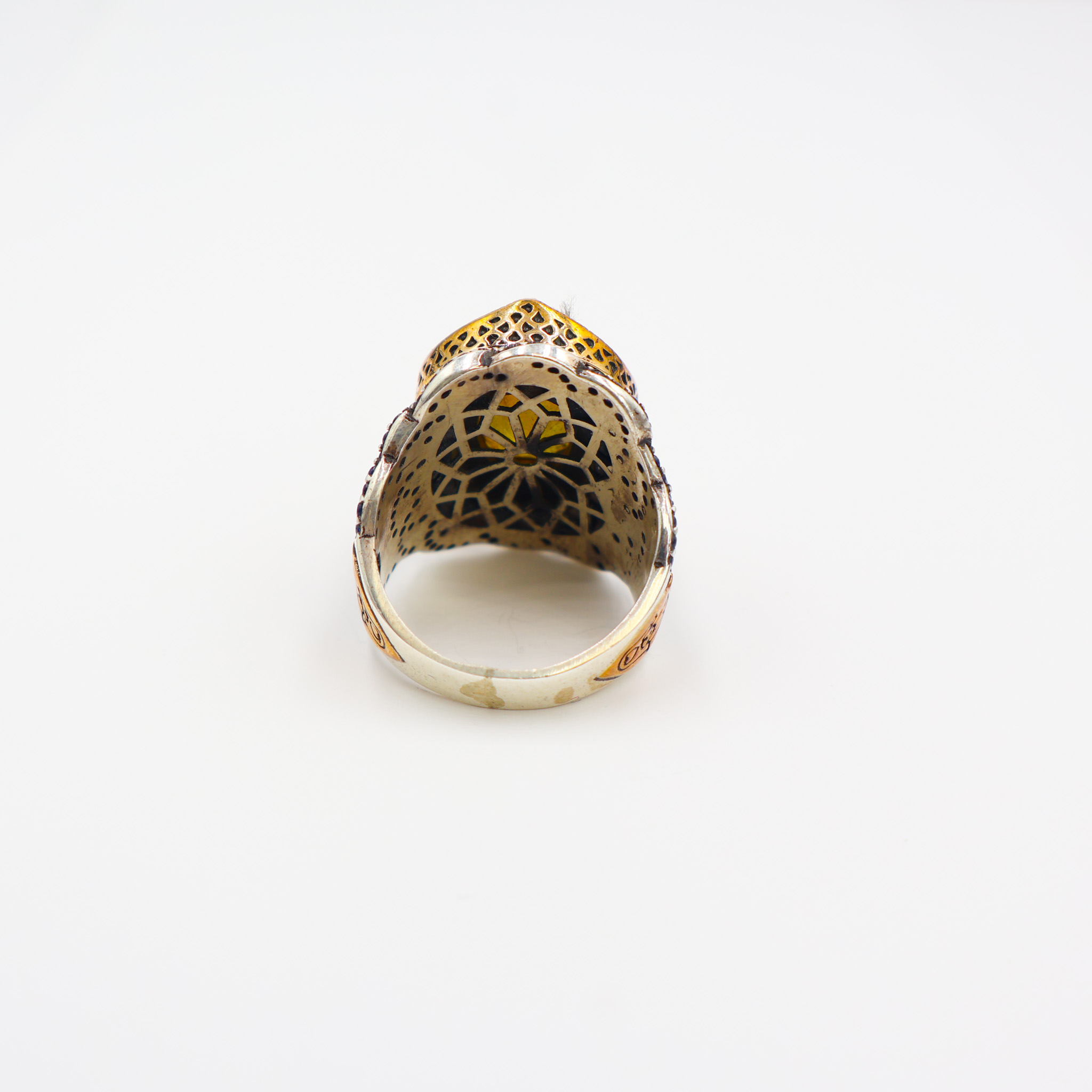 Bague Homme argent 925 pierre Jaune – Image 4