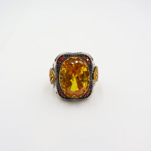 Bague en argent 925 Pierre zircon Jaune