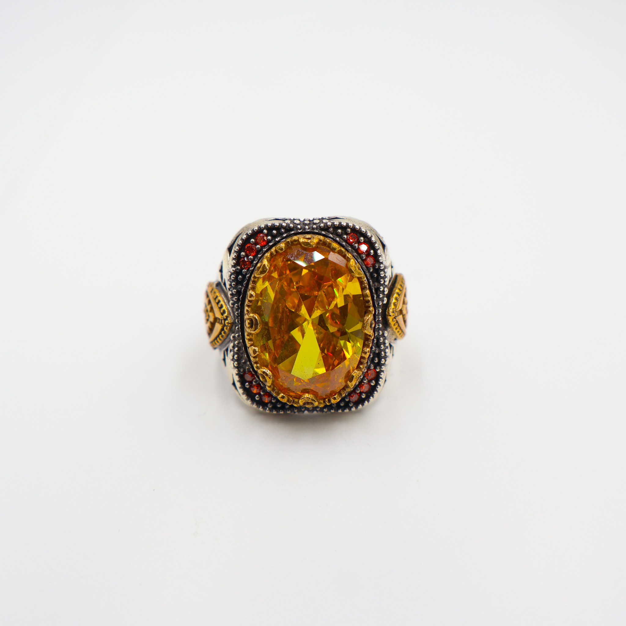 Bague en argent 925 Pierre zircon Jaune