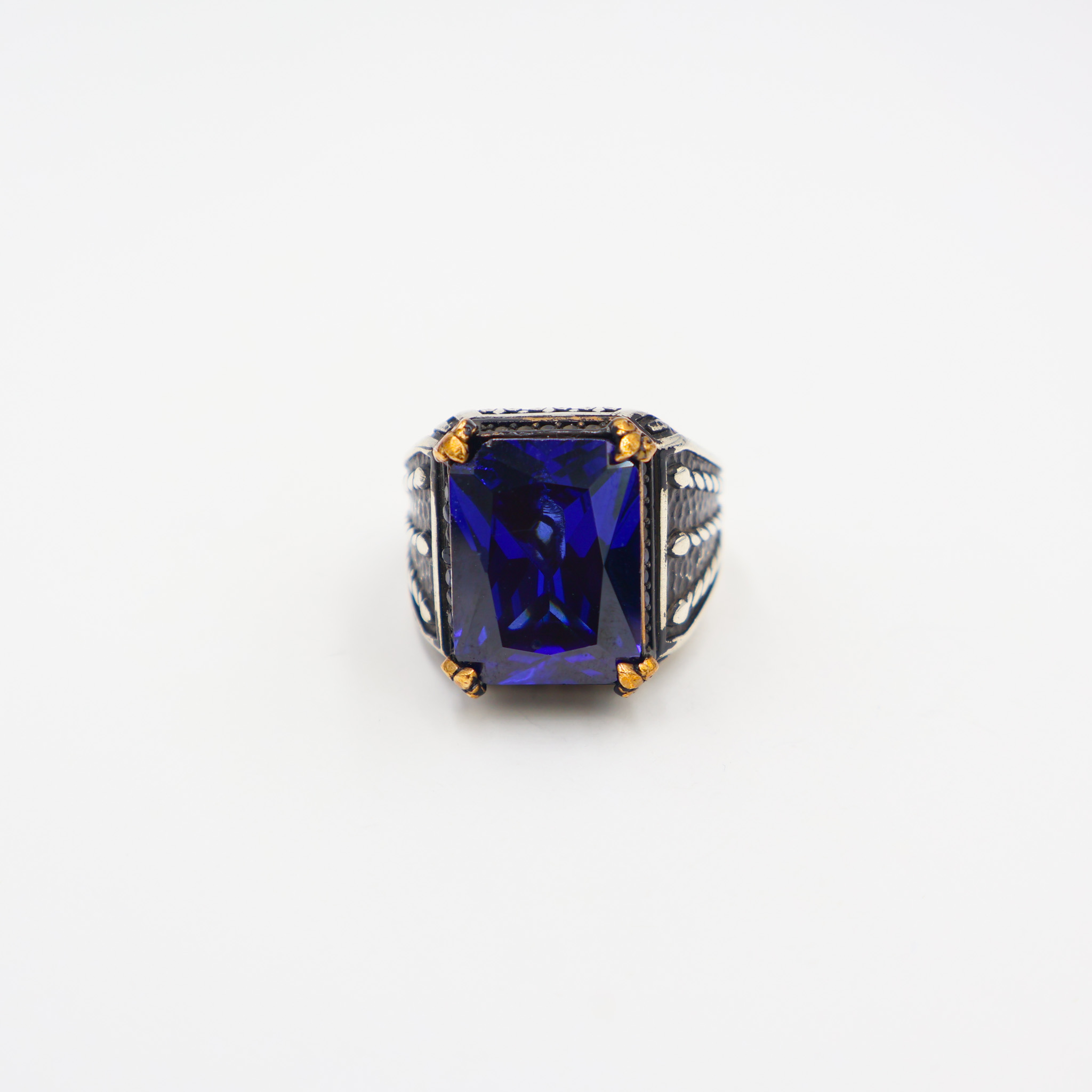 Bague en Argent 925 Saphir Bleu