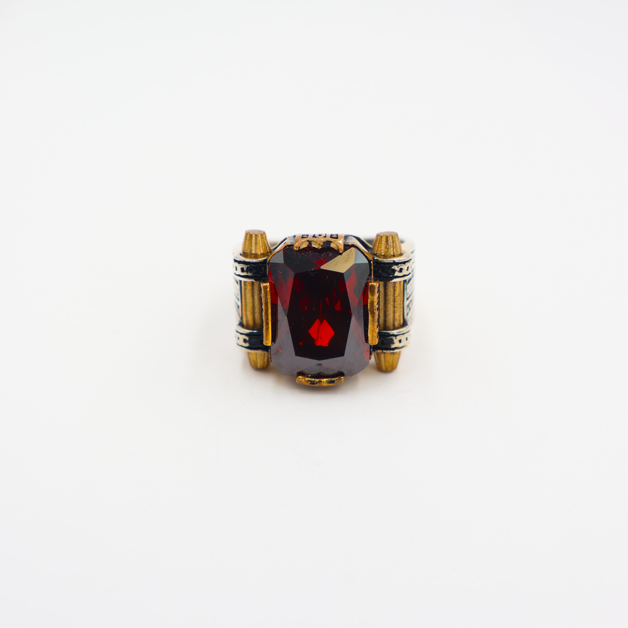 Bague en Argent 925 Pierre Zircon Rouge