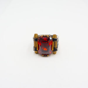 Bague en Argent 925 Pierre Zircon Rouge
