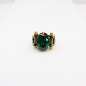 Bague en Argent 925 Pierre Zircon Verte