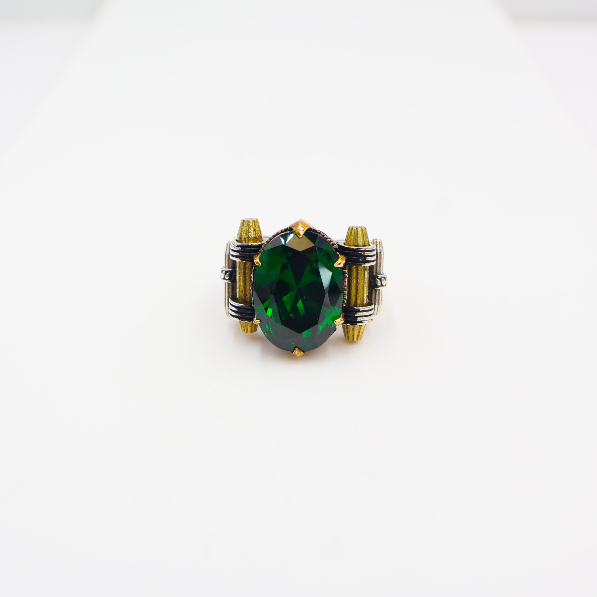 Bague en Argent 925 Pierre Zircon Verte
