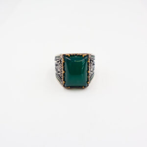 Bague en argent 925 Pierre agate vert