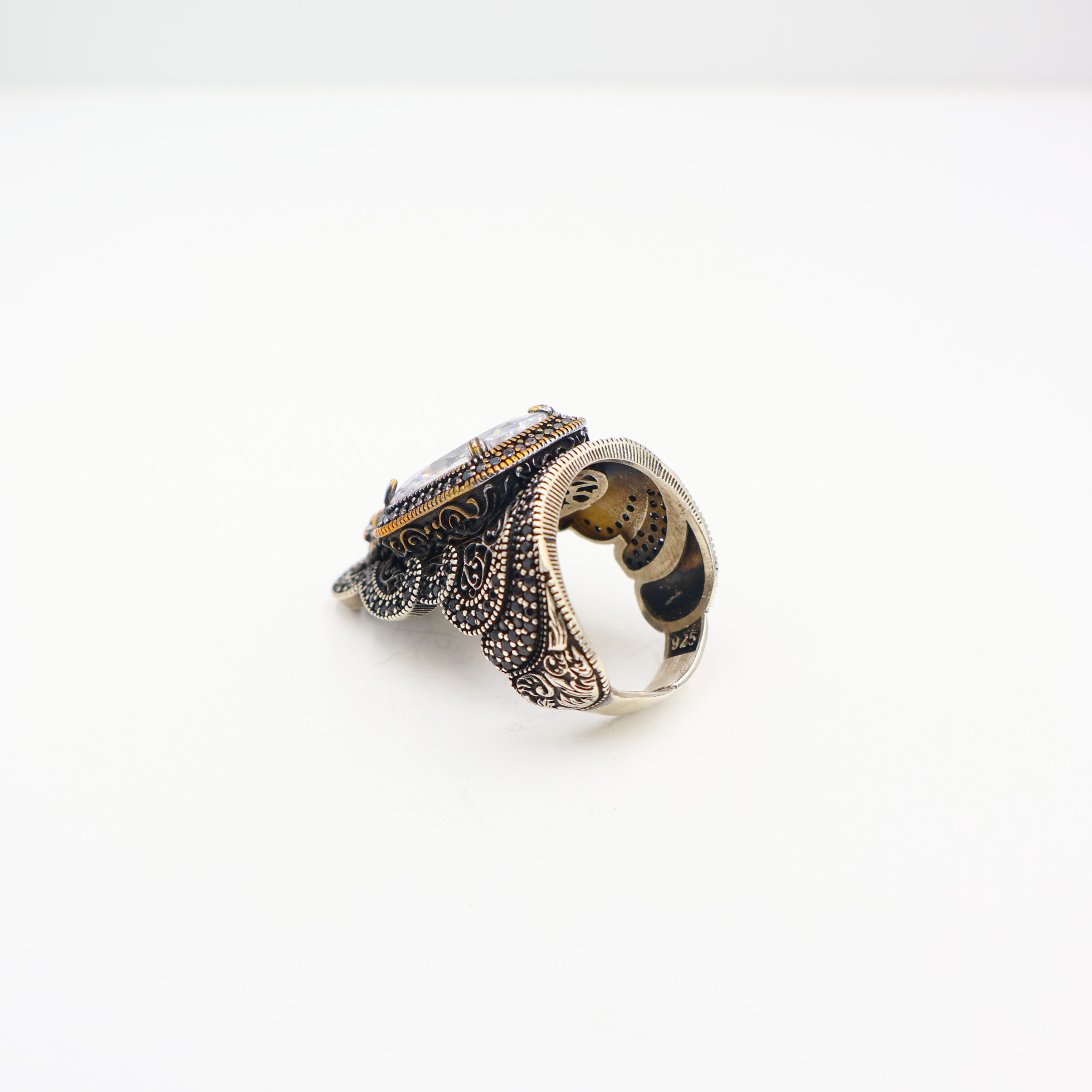 Bague Pouce en argent 925 Pierre Zircon tête de Lion – Image 4