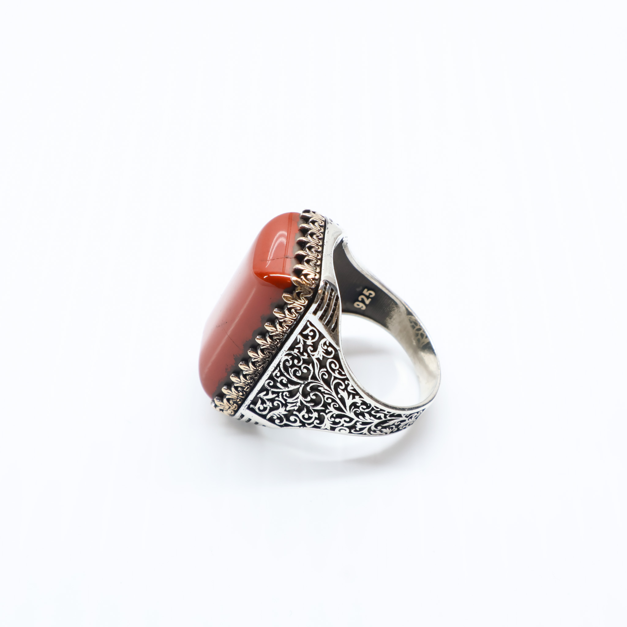 Bague en argent 925 Pierre Jaspe Rouge – Image 4