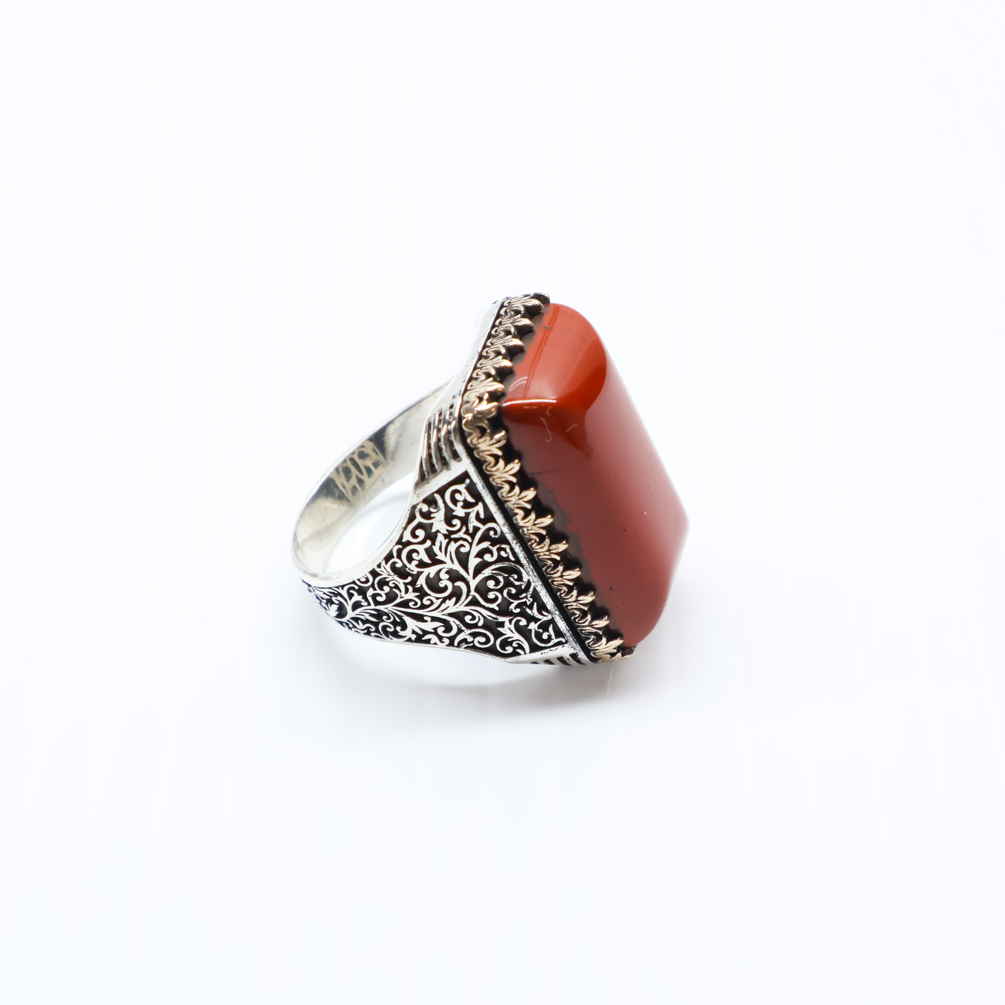 Bague en argent 925 Pierre Jaspe Rouge – Image 5