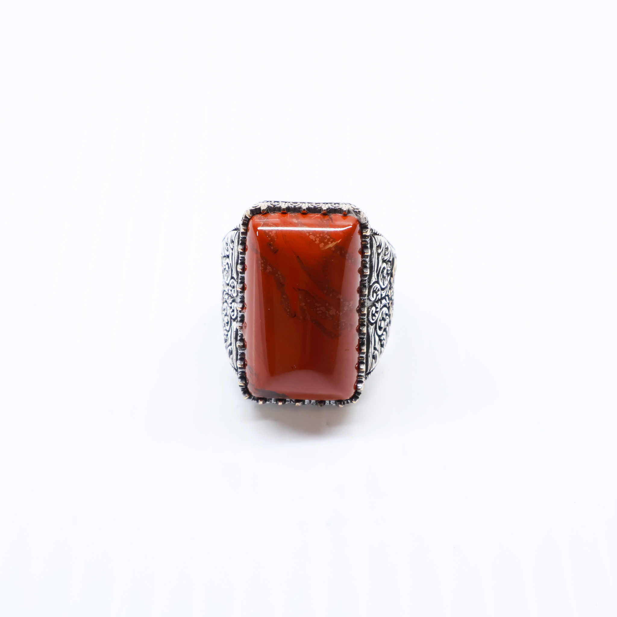Bague en argent 925 Pierre Jaspe Rouge – Image 2