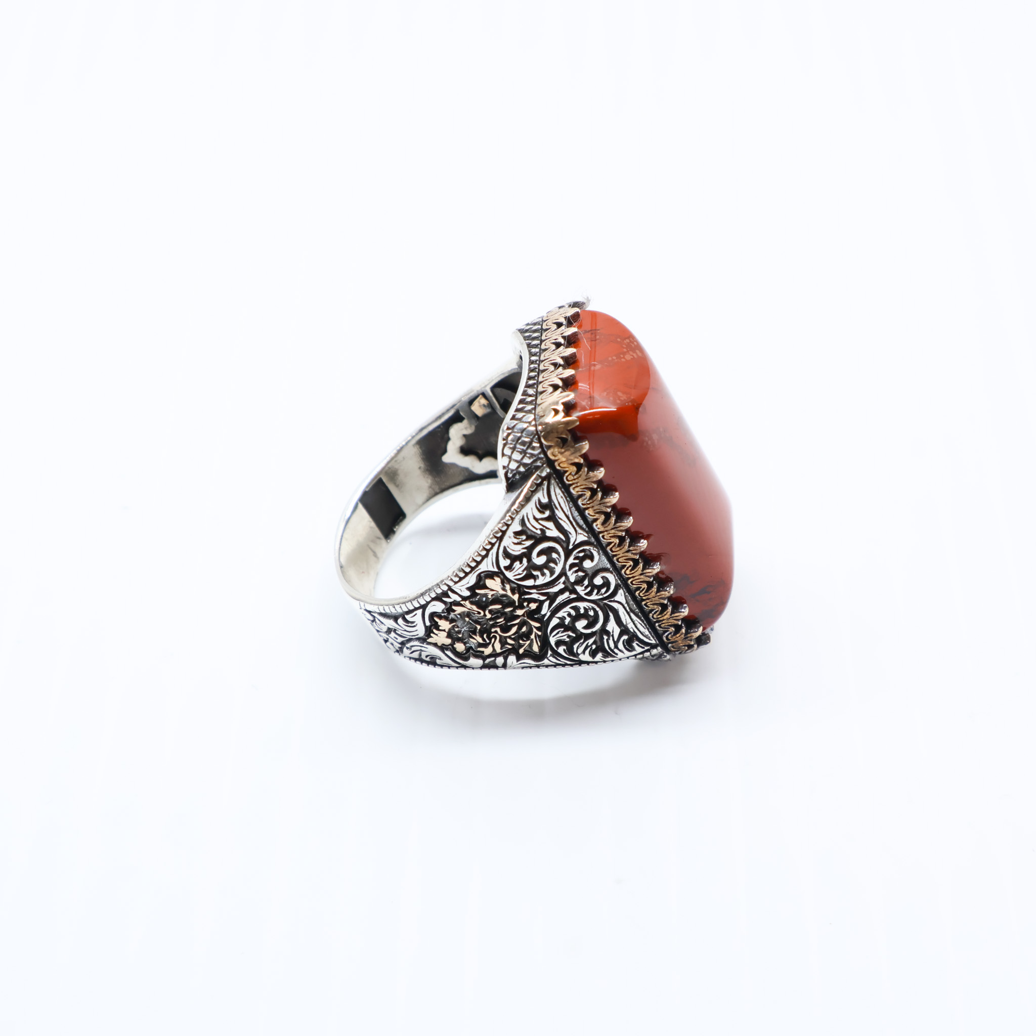 Bague en argent 925 Pierre Jaspe Rouge – Image 4