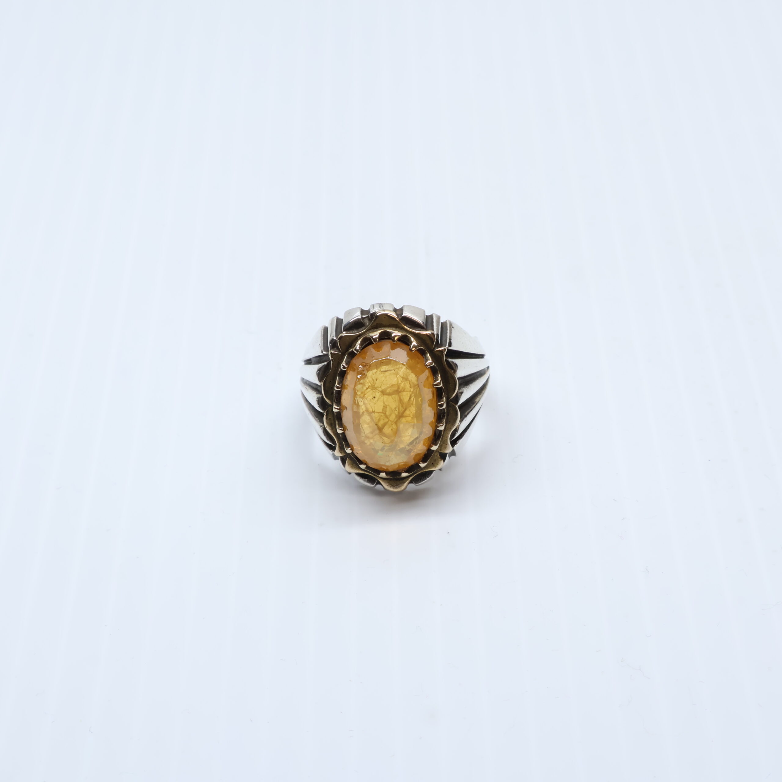 Bague en Argent 925 Rubis Jaune